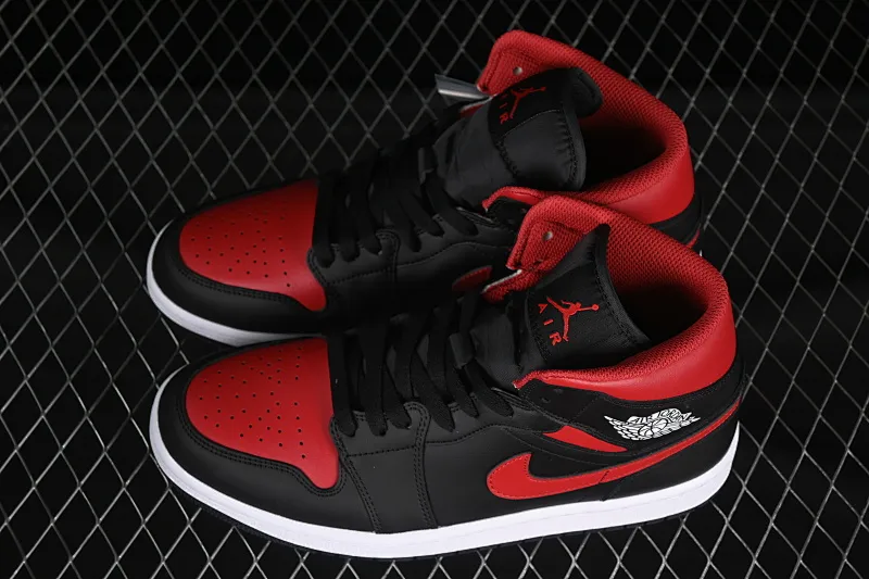 All categories Air Jordan Jordan series basketball shoes Air Jordan 1 Mid Air Jordan 1 Mid AJ1 Joe 1 black and red mid-top cultural and casual sneakers DQ8426-067